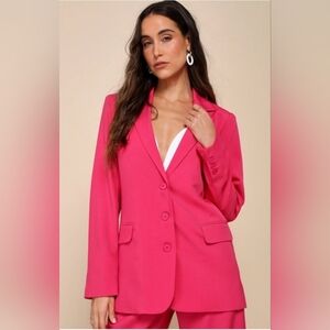 Nwt Lulus Hot Pink Blazer XS